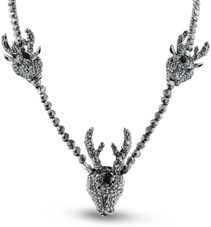 Passiana Crystal Beaded Deer Necklace