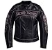 Harley-Davidson® Women's Blossom Leather Jacket-LIMITED EDITION. Lightweight. Embroidery. Contrasting pink piping. 97002-10VW