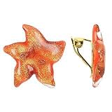 Antica Murrina Tosca - Orange Murano Glass Starfish Clip-on Earrings