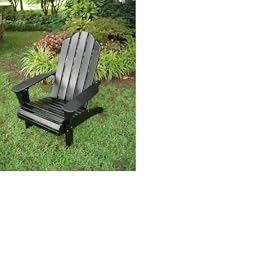 Outdoor Patio Adirondack Beach Chair - Black by Ewins
