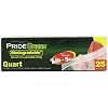 Pridegreen Biodegradable Quart Size Zip-N-Seal Food Storage Bags, 25-Count