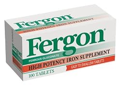 Fergon Iron Supplement, Tablets, 100 Count