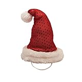 Kyjen 2816 LED Headband Santa Hat for Dogs Holiday Adjustable Pet Accessories, Medium, Red