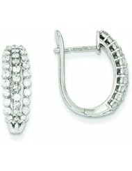 0.9 Carat 14K White Gold Diamond Hinged Hoop Earrings