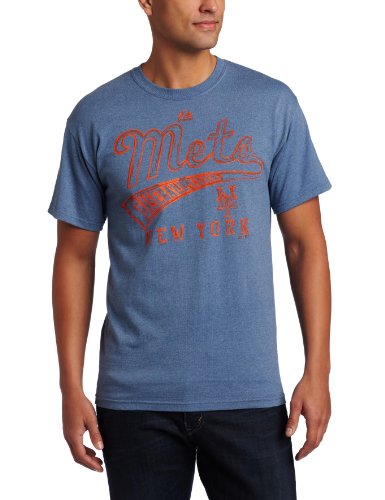 MLB Men's New York Mets All Club Short Sleeve Basic Tee, Indigo Heather, X-Large
