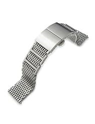 22mm Ploprof 316 Reform Flexi "SHARK" Mesh Watch Band Dome Deployant Strap Brush