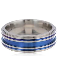 8mm Gray Titanium Ring with Multiple Colored Anodized Color Inlay