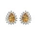 14K Yellow Gold 1/4 ct. Diamond and 5 x 7 MM Teardrop Shaped Citrine Earrings