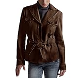 IMAGE OF BGSD Women's Belted Lambskin Leather Jacket