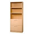 B�roschrank von Schrankwandsystem Solid 80 x 42 x 200,4 cm Regal mit 2 Schubladen abschlie�bar, Dekor:Buche