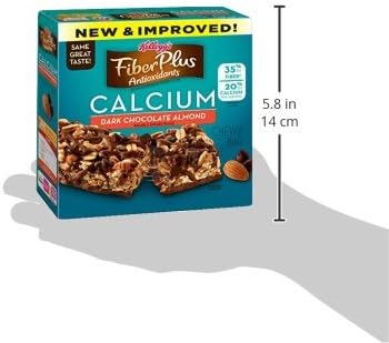FiberPlus Antioxidant Bars, Dark Chocolate Almond, 5 - 1.2 oz  Bars per Box, (Pack of 12) (Package may vary)