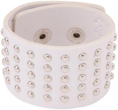 Fashion Metal Stud Rivet Spike Punk Leather Bangle Cuff Bracelet Wristband New