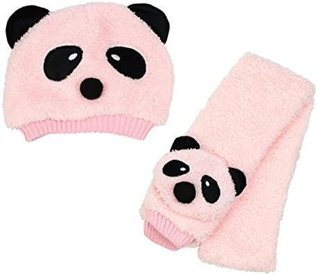 Lucky Beth Winter Warm Baby Wool Hat/Scarf Set Cute Panda
