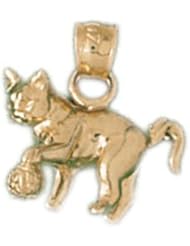 Dazzlers Solid 14 karats Gold Cat Kitten Charm Pendant available in three colors from jewelsberry (weights: 2.6 grams only)