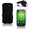 BlackBerry Torch 9850/9860 - Black Rubberized Hard Plastic Skin Case Cover + Car Charger + Clear Screen Protector [AccessoryOne Brand]