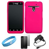 Flexible Hot Pink Silicone Skin Case for Verizon Wireless LG Revolution Sma ....