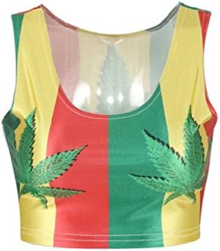 2014 New Summer Maple Leaf Midriff Printing for Women (Style II)