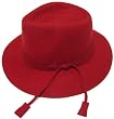 CLEARANCE Red Wool Hat with Felt Decoration on Brim