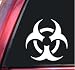 Biohazard Symbol Vinyl Decal Sticker - White