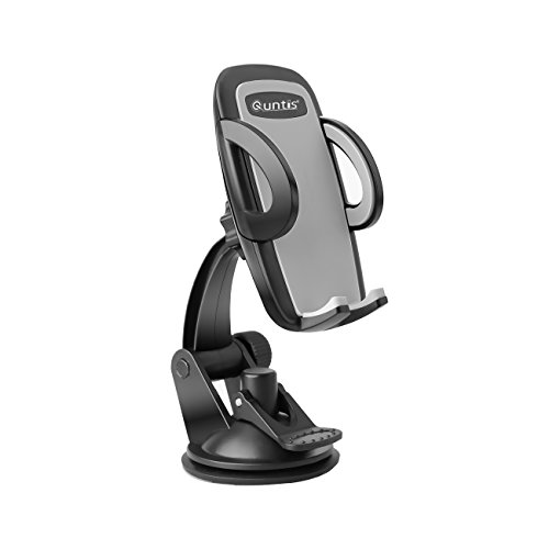 Universal Car Mount ,Quntis(TM) Windshield Dashboard Car Holder Cradle for iphone 6 6 plus 5 5s 5c 4 4s, Android Samsung Galaxy S5,S4,S3, Note3 and More (Black)