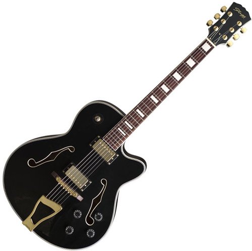 New pro black beauty jazz hollow body electric guitar.