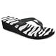 Platino 'Zebra' Ladies Zebra Print Wedge Flip Flops - Black / White