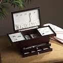 Wallace Dark Walnut Expandable Compartment Jewelry Box