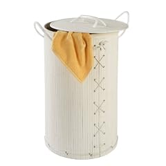 Wenko 17754100 W�schetruhe Bamboo - mit W�schesack, Bambus, � 35 x 60 cm, 55 Liter, wei�
