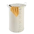 Wenko 17754100 W�schetruhe Bamboo - mit W�schesack, Bambus, � 35 x 60 cm, 55 Liter, wei�