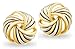 JanKuo Jewelry Gold Plated Antique Style Two Tone Spiral Knots Clip On Earrings