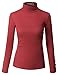 Doublju Womens Long Sleeve Slim Fit Turtleneck Knit Sweater