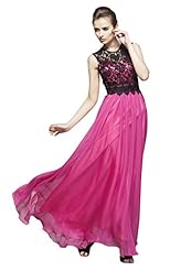 Lace Sleeveless Ankle Length Chiffon Prom Dress 