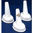 3 White Leather Ring Finger Displays Jewelry Showcase