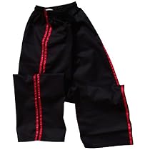 Karate Trouser boxing Training pants martial art kung GI suits Kick Boxing training equipment Cotton Black with red Strips 180 cm