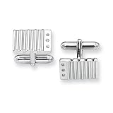 Sterling Silver Diamond Cuff Links