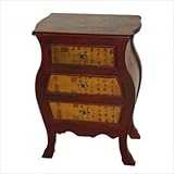Three Drawer Oriental Calligraphy End Table