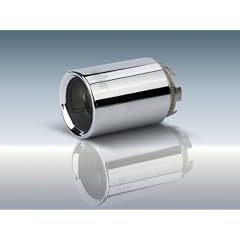 Auspuffblende Edelstahl verchromt rund poliert (125x72mm)