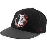 NCAA Zephyr Florida State Seminoles (FSU) Black Carbon Fitted Hat (7 1/8)
