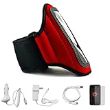 Red Durable Moisture Resistant Neoprene Protective Exercise Workout Armband ....