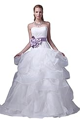 Beaded Lace Organza  Dress with a Chapel Train 
