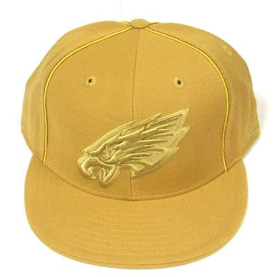 PHILADELPHIA EAGLES FLAT BILL MUSTARD HAT CAP FIT 7 7/8