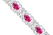 Antique Styling Oval Cut Created Ruby Gemstone Bracelet in Sterling Silver