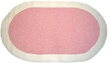 Oval braided rug with ivory border