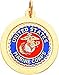 14K Gold Enameled U.S. Marine Corps Logo Disc Charm