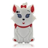 Disney 3D Cartoon Chi Cat Silicone Cover Case for iPhone 4 4G 4S, White