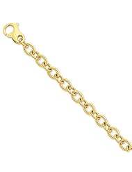 14K Yellow Gold, 7.5mm Fancy Link Bracelet - 8.5 Inch