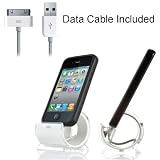 Sinjimoru Sync Stand Dock Cradle Holder **With USB Sync Cable** for iPhone 4, 3G, 3GS, and iPod (WHITE+CABLE: SJ-04)