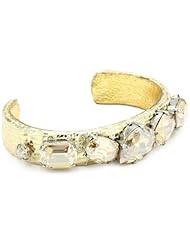 Ted Rossi "Sorbet Shine" Embossed Leather Gem Mini Cuff Bracelet