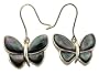 Black Mother Of Pearl Pure Butterfly Earrings, 14k Gold
