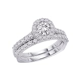 14K White Gold 3/4 ct. Diamond Bridal Engagement Set